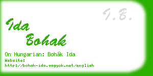ida bohak business card
